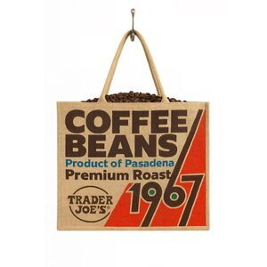 Trader Joe’s Coffee Beans Jute Tote Bag – 1967 Pasadena Design Reusable Shopper